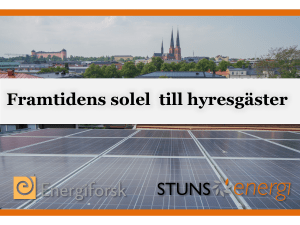 Prosumenter - Framtidens solel till hyresgäster