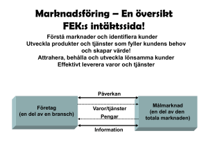 Marknadsföring – FEK:s intäktssida