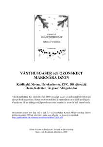 VÄXTHUSGASER och OZONSKIKT MARKNÄRA OZON