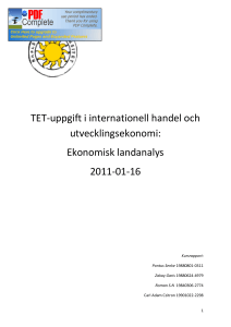 TET-uppgift i internationell handel och utvecklingsekonomi