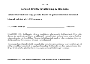 Generell direktiv för utdelning av läkemedel