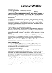 Ny behandling av posttraumatiskt stressyndrom (PTSD)