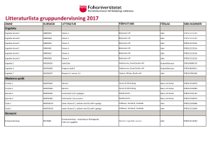 Litteraturlista gruppundervisning 2017