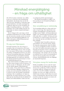 Minskad energiåtgång - en fråga om uthållighet