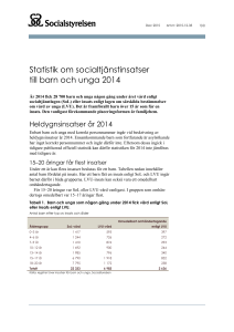 Statistik om socialtjänstinsatser till barn och unga