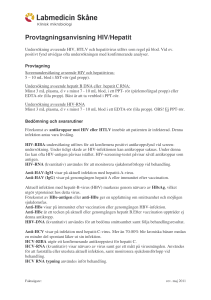 Provtagningsanvisning HIV/Hepatit
