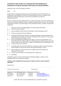 Instruktioner/checklista inför antagning
