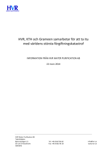 en berättelse om arsenik - HVR Water Purification AB