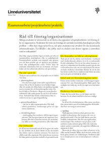 Råd till företag/organisationer