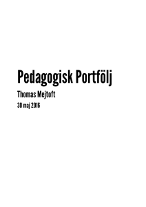 Pedagogisk Portfölj