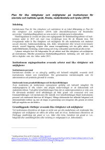 Plan för lika rättigheter och möjligheter på Institutionen för slaviska