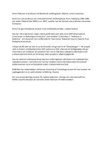 Sören Mattsson är professor vid Medicinsk strålningsfysik i Malmö