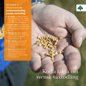 Korta fakta om svensk växtodling