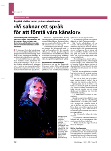Vi saknar ett språk för att förstå våra känslor