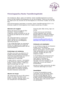 Föreningspolicy Nacka Teamåkningsklubb