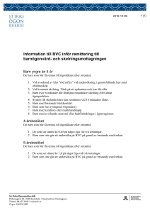 Information till BVC inför remittering till barnögonvård