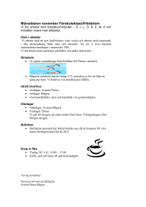 Månadsbrev november Förskoleklass/fritidshem