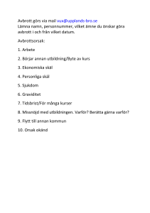 Avbrott görs via mail  - Upplands