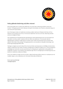 Policy gällande ätstörning och/eller ortorexi