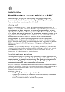 Jämställdhetsplan år 2016, med utvärdering av år 2015