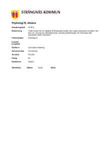 Psykologi B, distans
