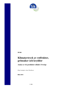 Klimatavtryck av rotfrukter, grönsaker och kryddor