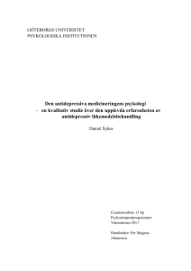 Den antidepressiva medicineringens psykologi