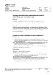 Rutin för GnRH-analogbehandling vid prostatacancer (behandlings