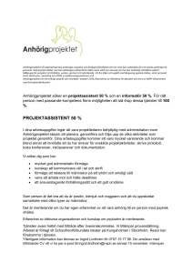 Anhörigprojektet annons Informatör, Projektassistent
