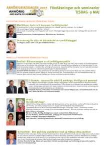 Föreläsningar och seminarier TISDAG 9 MAJ