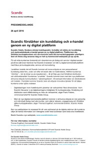 Scandic förstärker sin kunddialog och e
