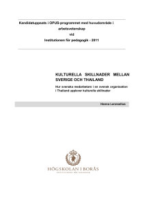 kulturella skillnader mellan sverige och thailand