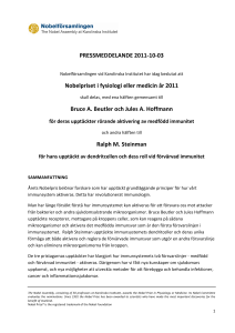 PRESSMEDDELANDE 2011-10-03 Nobelpriset i