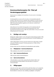 Kommunikationsplan