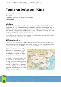 Tema-arbete om Kina