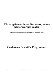Växter glömmer inte - Om stress, minne och försvar hos växter