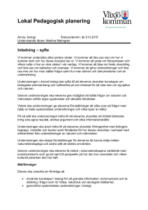 Pedagogisk planering – förslag till mall