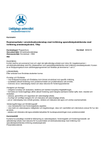 Examensarbete i omvårdnadsvetenskap med inriktning
