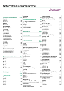 Programplan Naturvetenskap