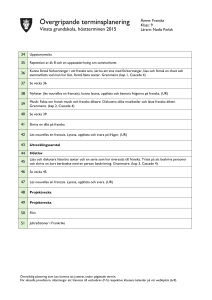 Övergripande terminsplanering Vinsta grundskola, höstterminen