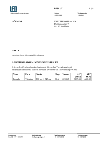 051028 Vi beslutar att Truvada ska ingå i läkemedelsförmånerna