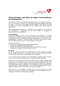 Online Manager med fokus på digital marknadsföring till VisitDenmark