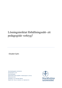 Lösningsinriktat förhållningssätt