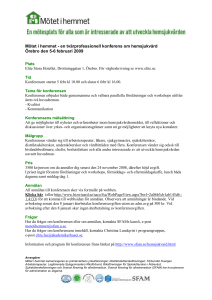 Mötet i hemmet - en tvärprofessionell konferens om hemsjukvård