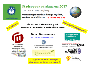 Hans Abrahamsson - Föreningen Sveriges Stadsbyggare