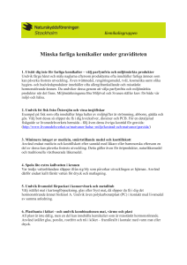 Minska farliga kemikalier under graviditeten