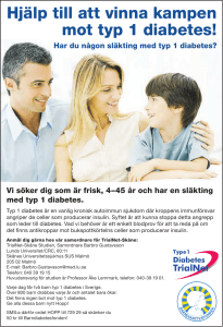 Hjälp till att vinna kampen mot typ 1 diabetes!