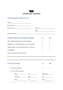 Arbetsformulär språkscreening 2½ år