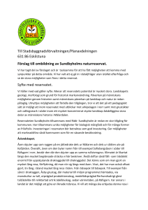 Förslag till ombildning av Sundbyholms naturreservat.