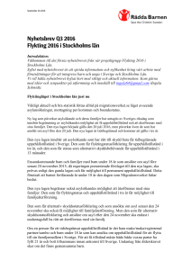 Nyhetsbrev Q3 2016 Flykting 2016 i Stockholms län
